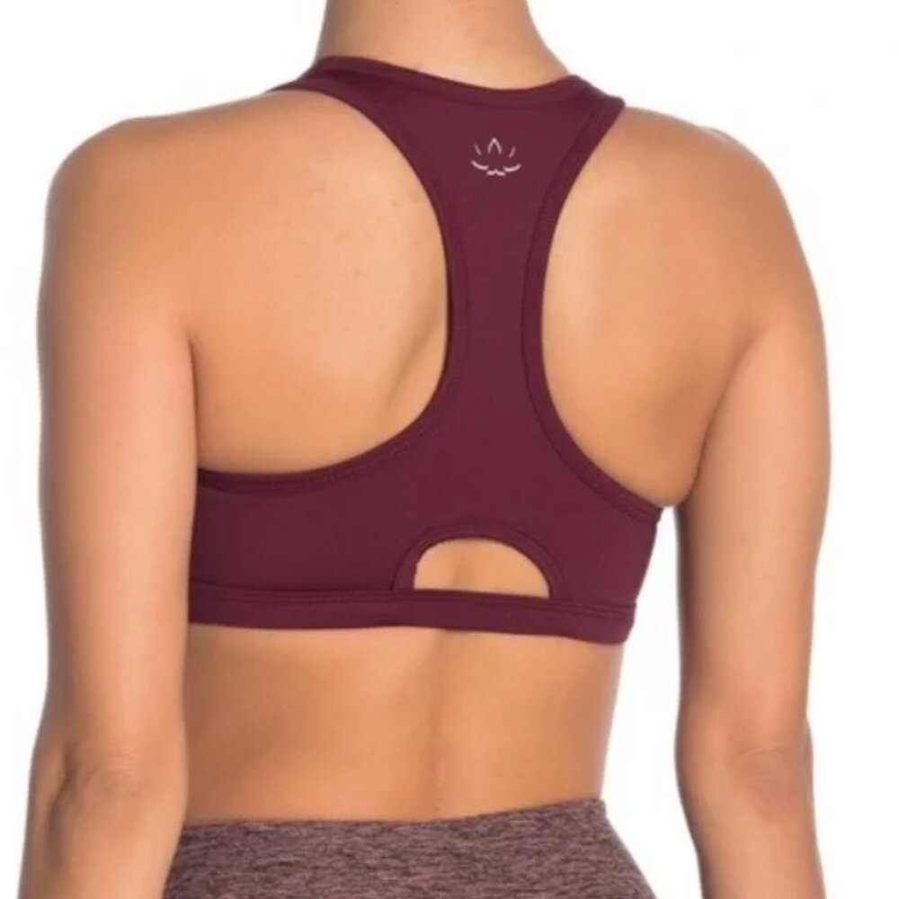 Beyond Yoga Work It Out Keyhole Racerback Sports Bra Burgundy Size Small - Picture 2 of 6